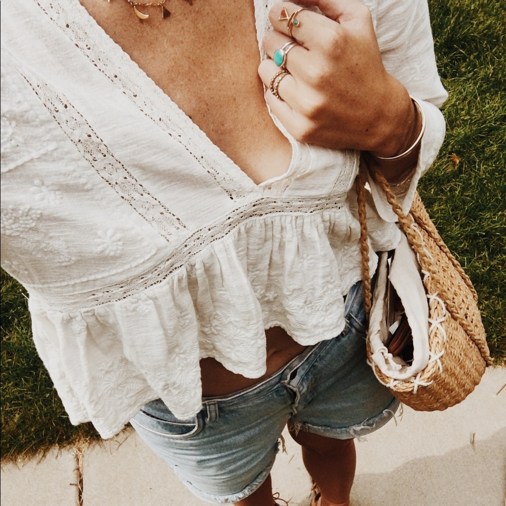 Urban Outfitters off white crop top